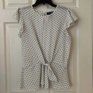 White & Black Polka Dot Blouse